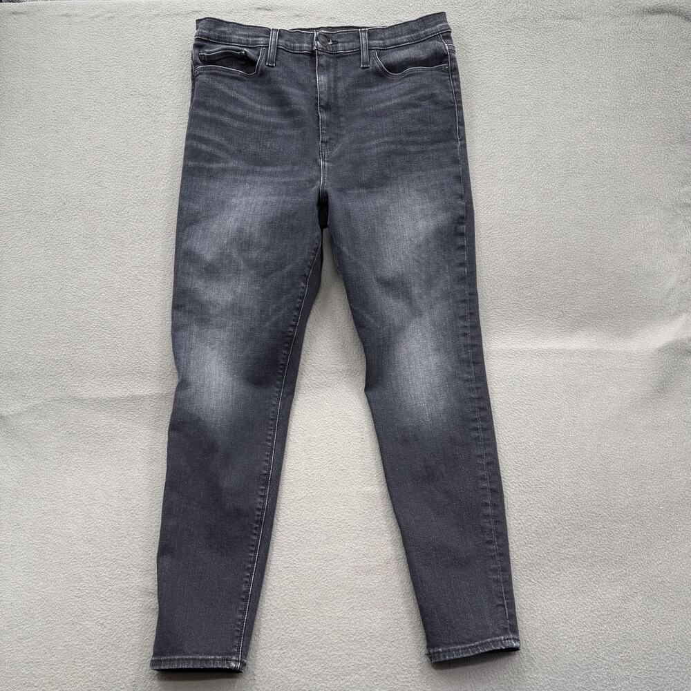 Hudson Jeans Womens 32 Gray Barbara Super Skinny Stretch Denim Faded Wash Ankle